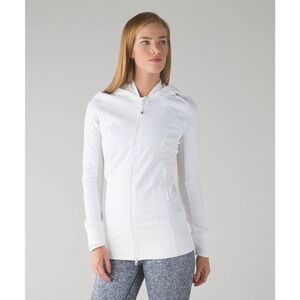 Lululemon Daily Practice Activewear Zip Up Hooded Jacket White Size 2